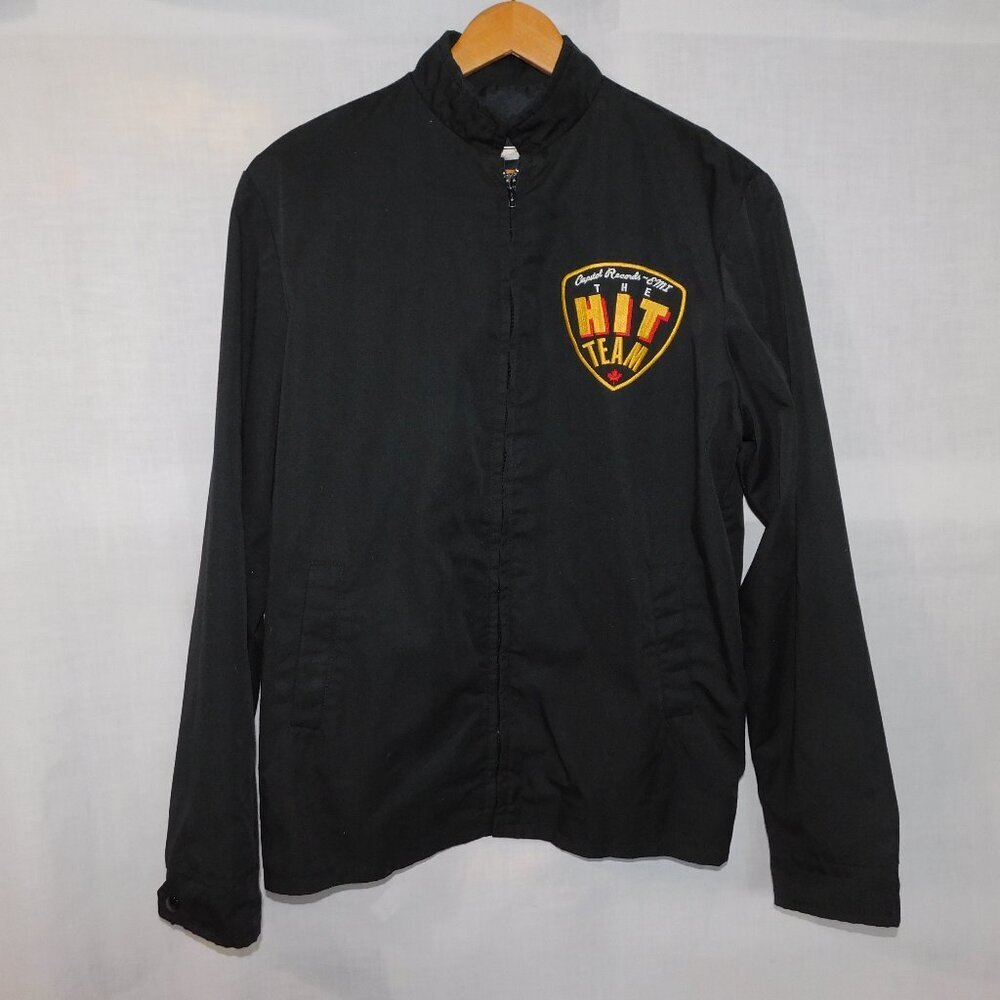 VTG 80s Capitol Records EMI Canada THE HIT TEAM Black Promotional Jacket  Mens M
